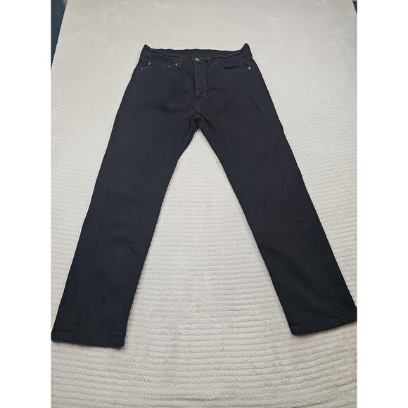Levis 505 Jeans Mens 33 X 30 Black 5 Pocket Denim Stretch - Picture 1 of 8
